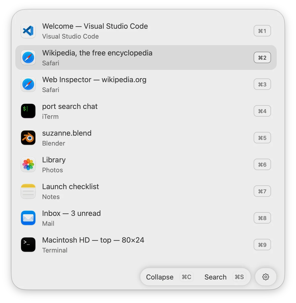 List-only layout without the preview column